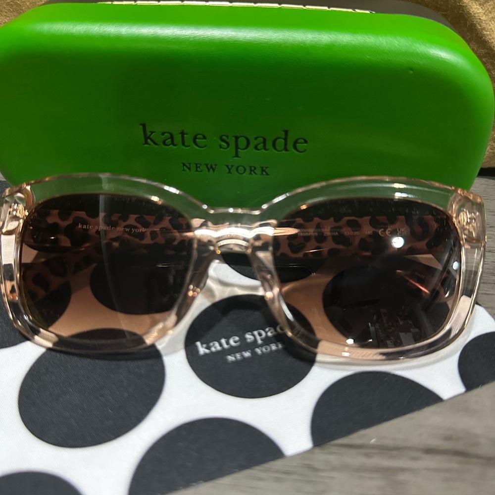 Kate Spade Clear Sunglasses with Green Case